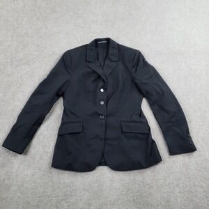 Miller's Riding Coats Blazer Womens 10 Black Wool Blend Lined Romania Equestrian